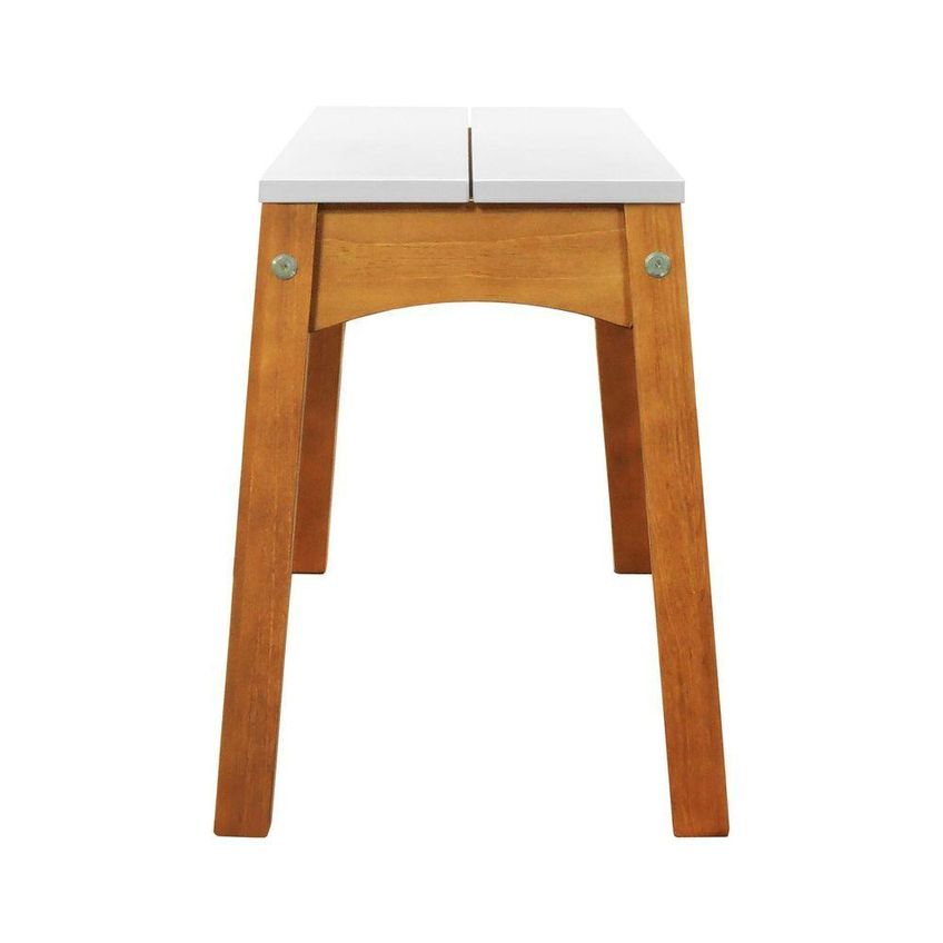 Banco Áustria Sem Porta Sem Gavetas Madeira Maciça E MDF 127cm Amêndoa E Branco Decorise - imagem 5