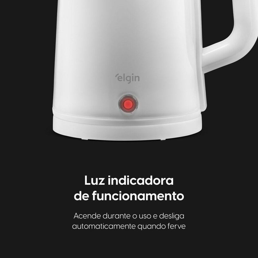 Chaleira Elétrica Elgin Slim 1200w 1,8l Branco 110v - imagem 4