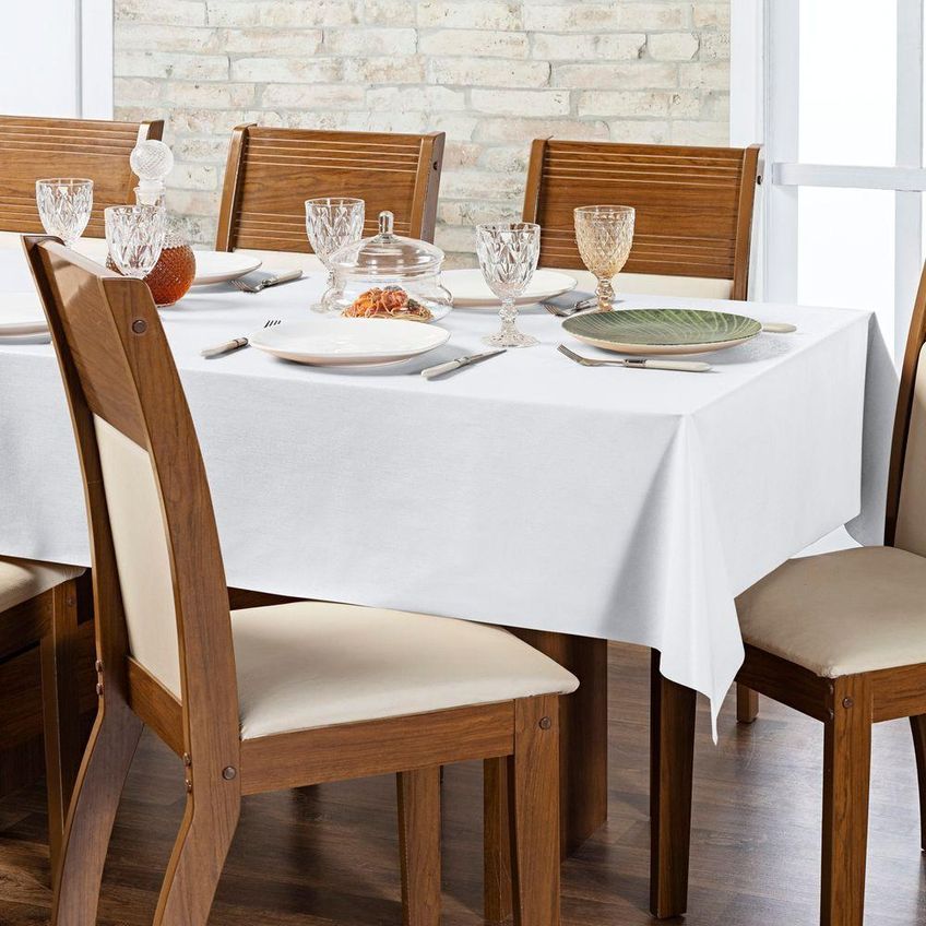 Toalha De Mesa PVC Lisa Térmica 2,50m X 1,40m Branco Casa Scarpa - imagem 3