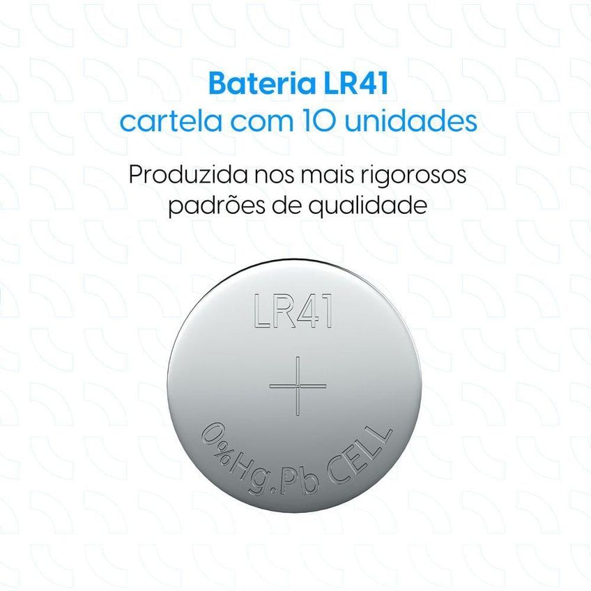 Bateria Alcalina LR41 10 Unidades Prata Elgin - imagem 3