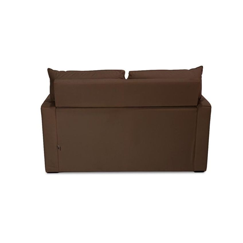 Sofá Mobi 2 Lugares Fixo 150cm Marrom Suede Moderno Estrutura MDF MDP Herrero - imagem 3