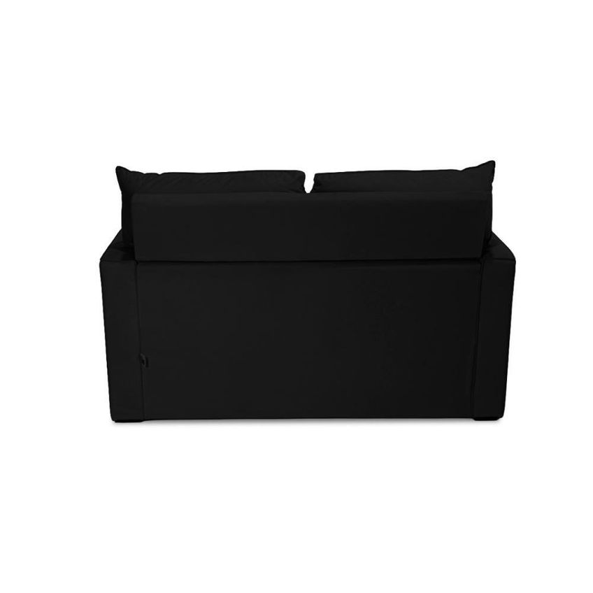 Sofá Mobi 2 Lugares Fixo 150cm Preto Suede Pequeno Para Sala Herrero - imagem 5