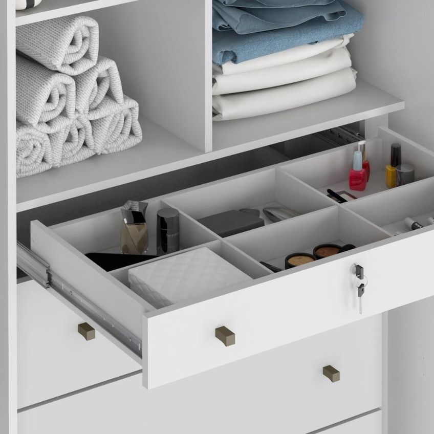 Guarda Roupa Casal 6 Portas Com Espelho Rest 273 Cm Branco Absoluto Zanz - imagem 5