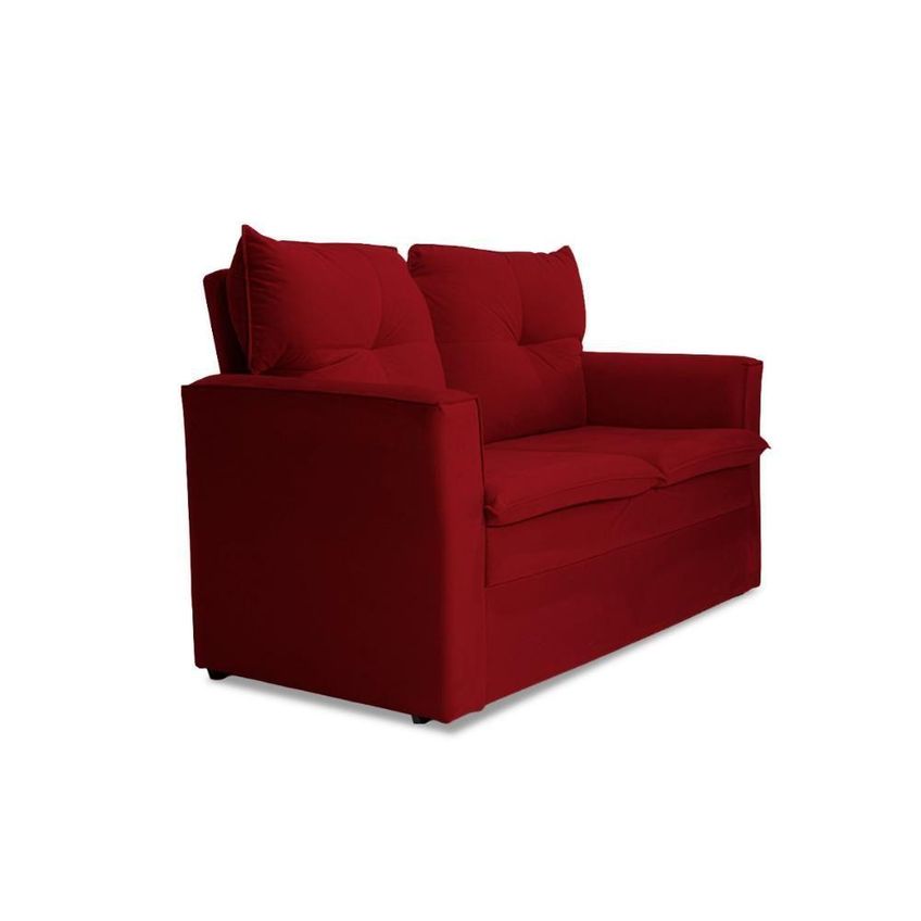 Sofá Mobi 2 Lugares Fixo 150cm Marsala Suede Pequeno Herrero - imagem 3