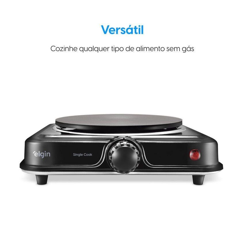 Fogão Elétrico Cooktop Elgin 1 Boca Vidro Temperado 5 Temperaturas Inox 220v - imagem 5