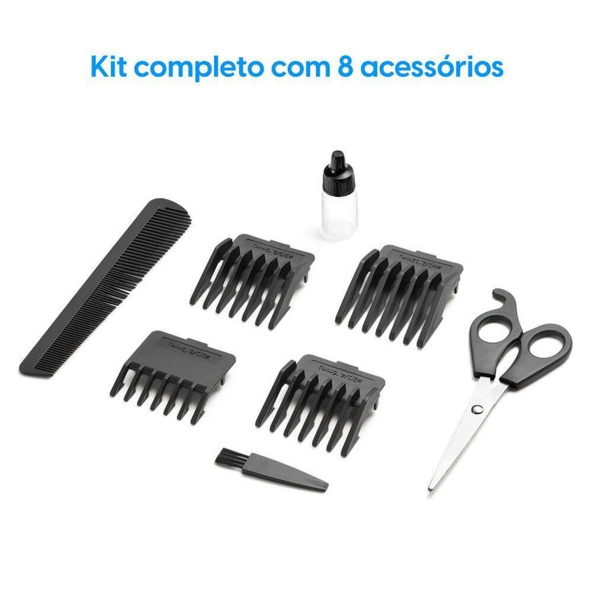 Máquina De Cortar Cabelo Elgin Studio Men 2 Em 1 E Barba Lâminas Aço Inox Preto 110v - imagem 5