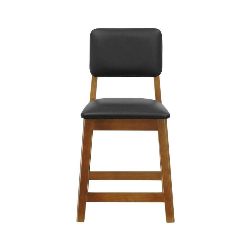Banqueta Baixa-cadeira Paris Com Assento Estofado Madeira Maciça 39cm Amêndoa Corano Preto Decorise - imagem 3