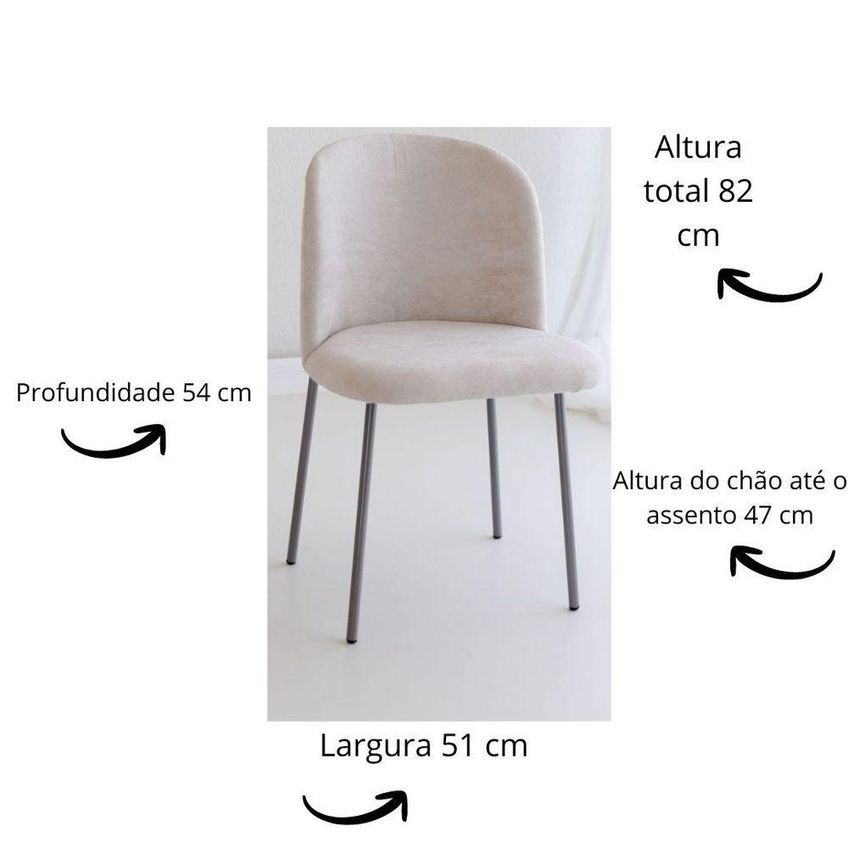 Cadeira Tati Estrutura Em Aço Pintura Epóxi Tecido Boucle Bege Aurora Line - imagem 4