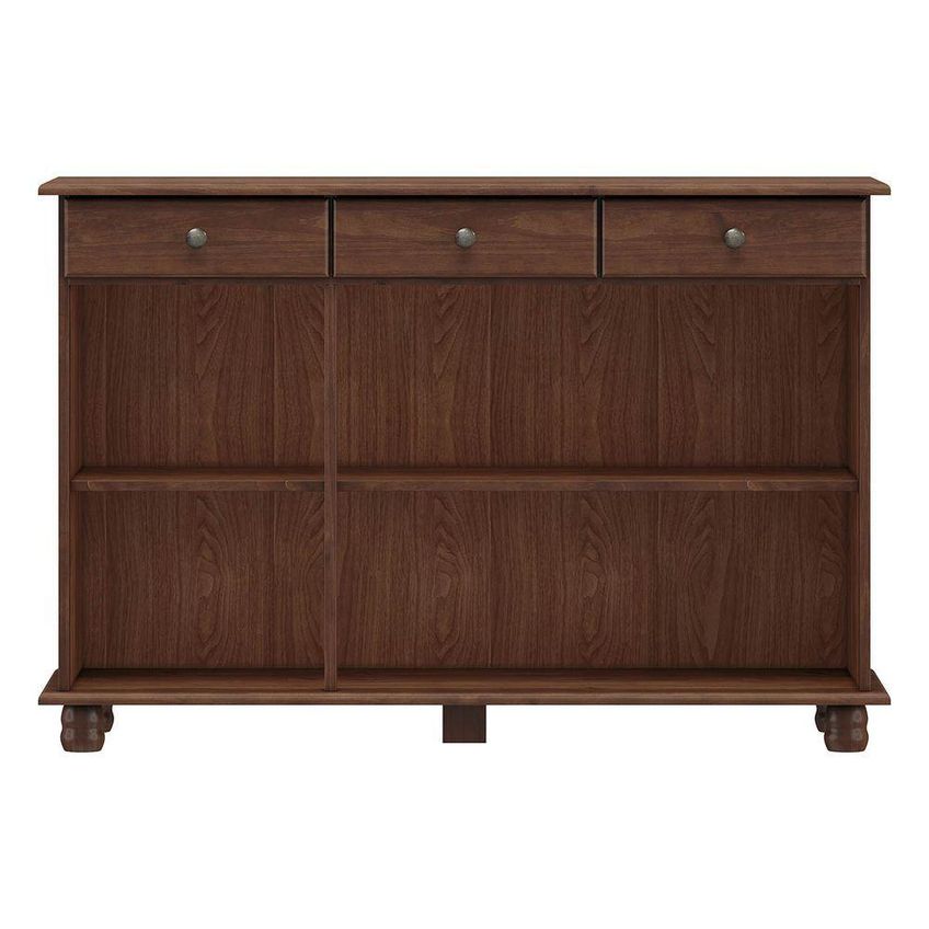 Conjunto Sala Rubi Rústico 3 Portas 5 Gavetas Madeira Maciça 160cm Café Finestra - imagem 4