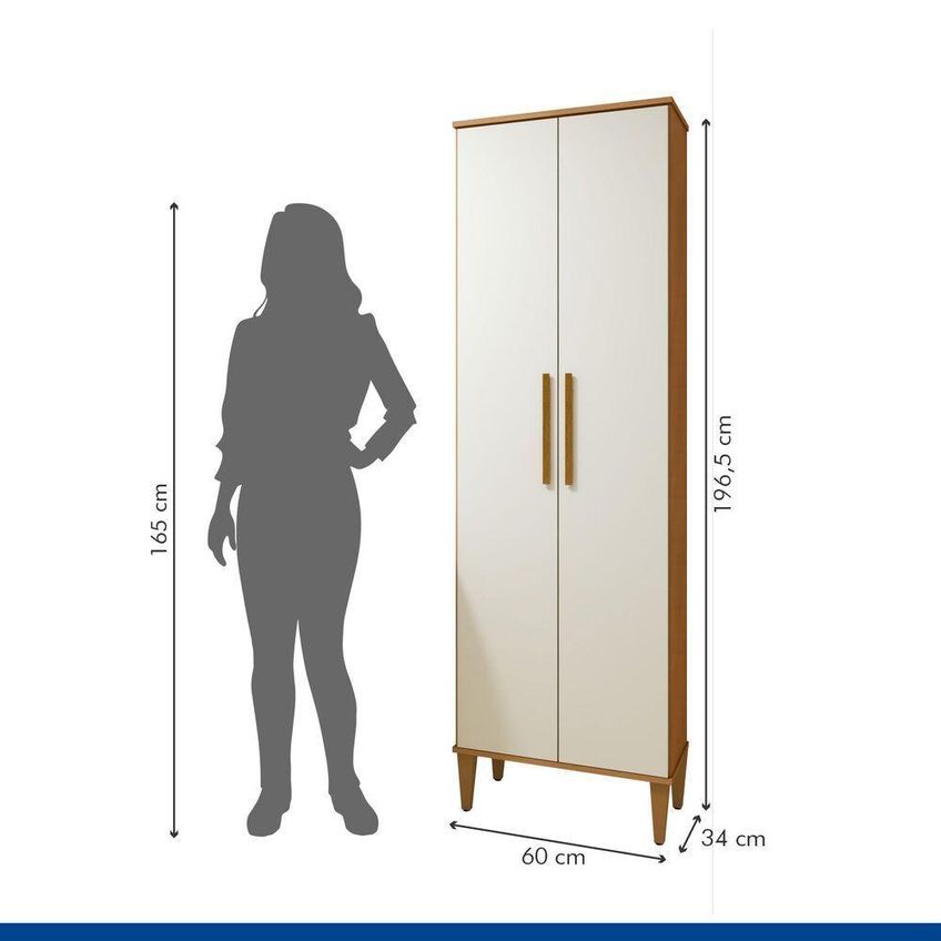 Armário Multiuso Recife 2 Portas 5 Prateleiras MDF-MDP 60cm Kaiki Móveis - imagem 5