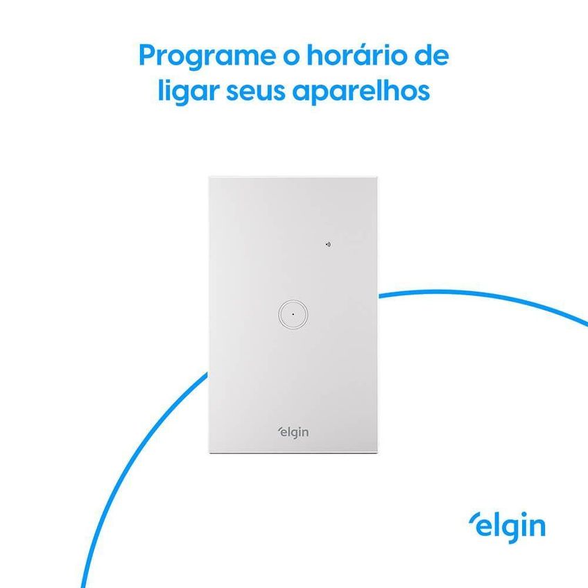 Interruptor Touch Smart 1 Botão Wi-Fi Controle Por Voz E Aplicativo Vidro Temperado Elgin - imagem 5