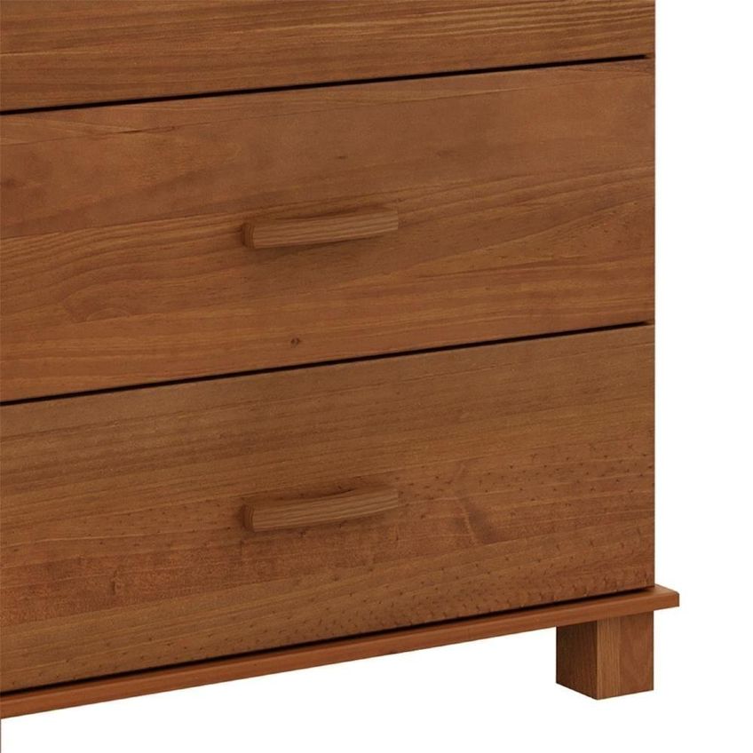 Cômoda Lone 4 Gavetas Madeira Maciça Puxador Metálico Castanho Mpozenato - imagem 3