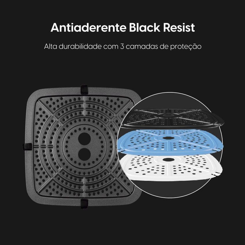 Fritadeira Sem Óleo Air Fryer Elgin Pratica Fry 3,7l 1400w Preto 220v - imagem 4