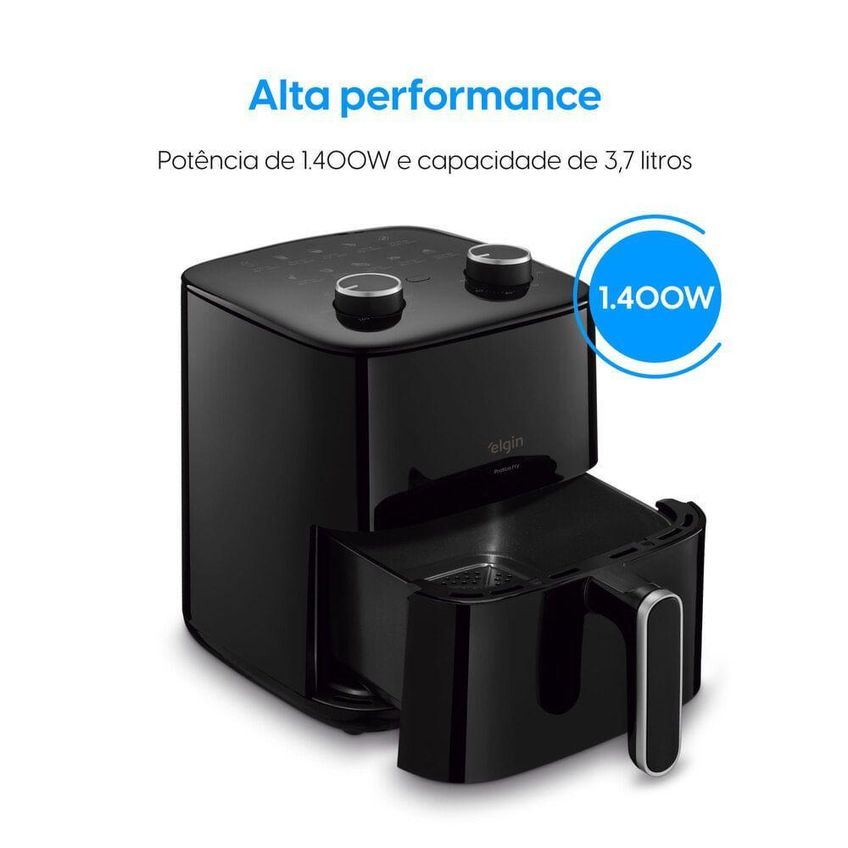 Fritadeira Sem Óleo Air Fryer Elgin Pratica Fry 3,7l 1400w Preto 220v - imagem 5