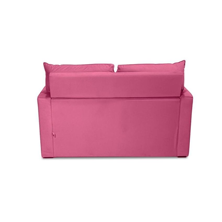 Sofá Mobi 2 Lugares Fixo 150cm Rosa Suede Conforto Para Sala Herrero - imagem 4