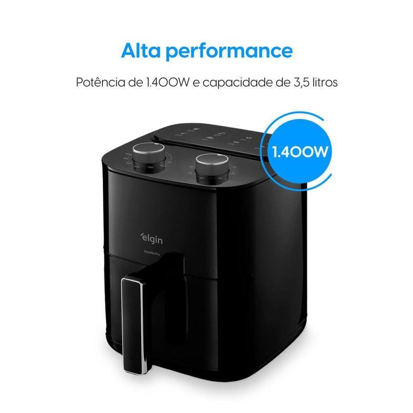 Fritadeira Sem Óleo Air Fryer Elgin Facilita Fry AFG35 3,5L 1400W Preto 220V - imagem 5