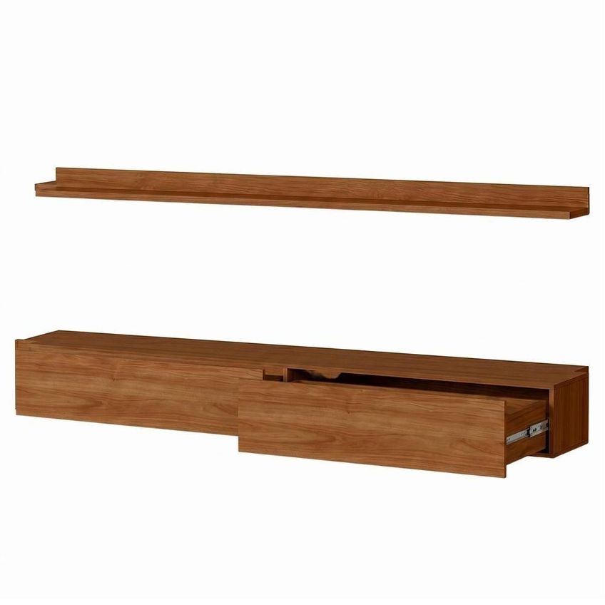 Bancada Suspensa E Prateleira Slat Z49 197cm Mdp Cinza Mpozenato - imagem 4