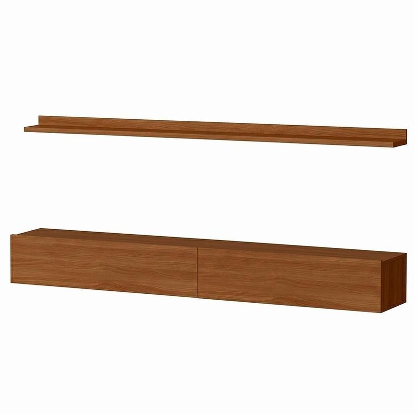 Bancada Suspensa E Prateleira Slat Z49 197cm Mdp Cinza Mpozenato - imagem 5