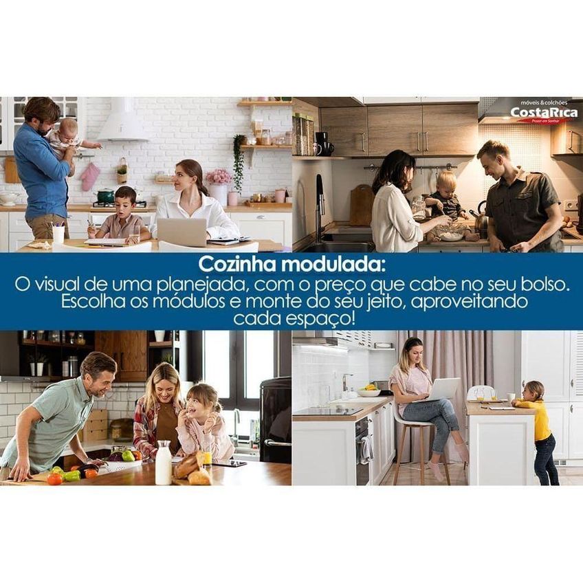 Kit Modulado Realeza 3 Portas 4 Gavetas MDF Amadeirado Carvalho E Titânio Nesher Móveis - imagem 4