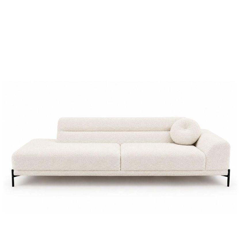 Sofá Arezzo 2 Lugares Fixo 180cm Terminal Direito Off White Boucle Sallar Home - imagem 4