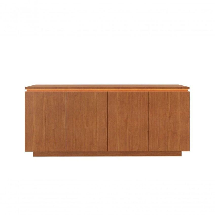Buffet Luminus Moderno 4 Portas MDF 184cm Amadeirado Com LED Mavaular Móveis - imagem 3