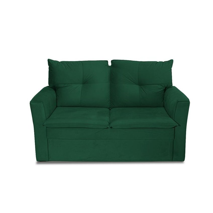 Sofá Mobi 2 Lugares Fixo 150cm Verde Suede Herrero Para Sala Compacta E Ambientes Pequenos - imagem 3
