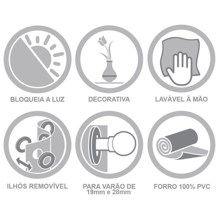 Cortina Daily Blackout Pvc Com Voil Para Sala Avelã Casa Scarpa - imagem 3