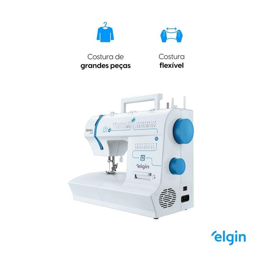Máquina De Costura Elgin Genius Plus Jx-4035 Braço Livre 31 Pontos Branco 110v - imagem 4