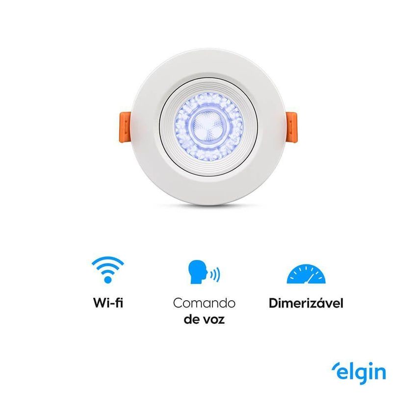Luminária Smart Ecospot Com Controle Por Aplicativo E Voz Rgb Branco Elgin - imagem 3
