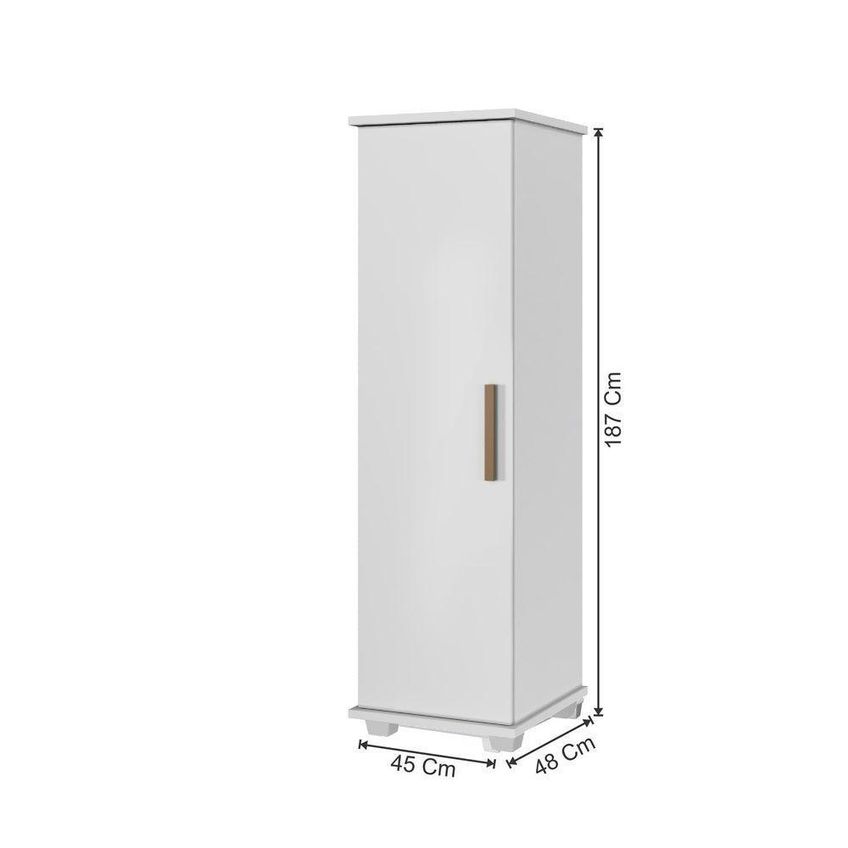 Armário Multiuso Cuiabá 1 Porta 4 Prateleiras 45cm Branco Arte Móveis - imagem 3