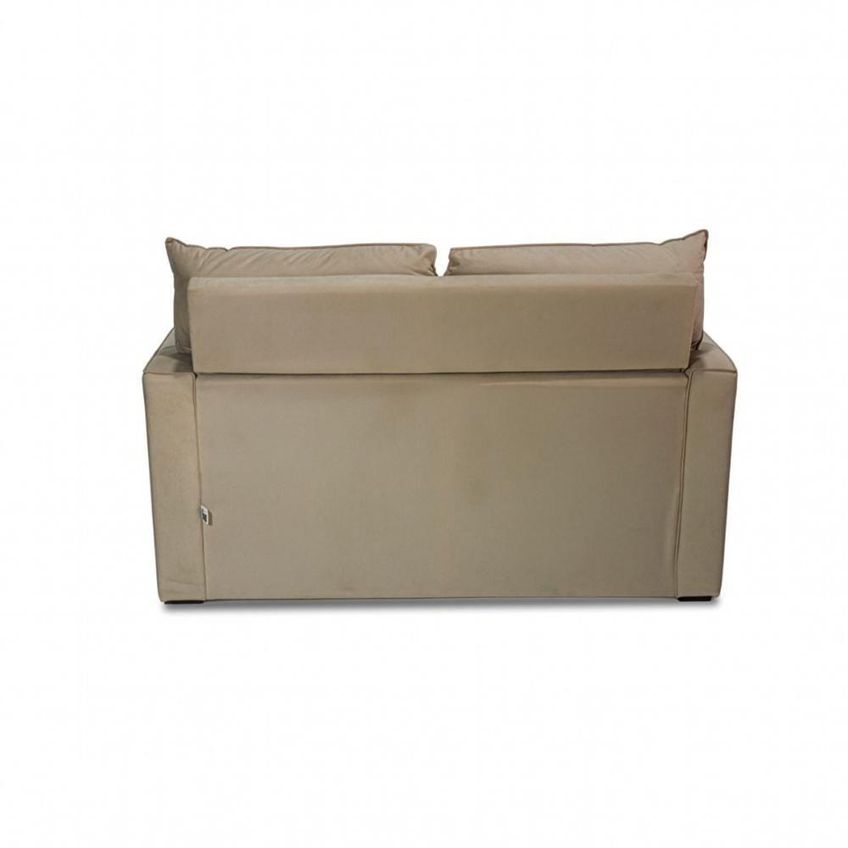 Sofá Mobi 2 Lugares Fixo 150cm Nude Areia Suede Liso Sala Estar Compacta Herrero - imagem 3