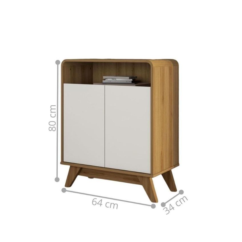 Bancada Nature Moderno 2 Portas 1 Gaveta MDP 160cm Amadeirado Mais De Casa - imagem 3