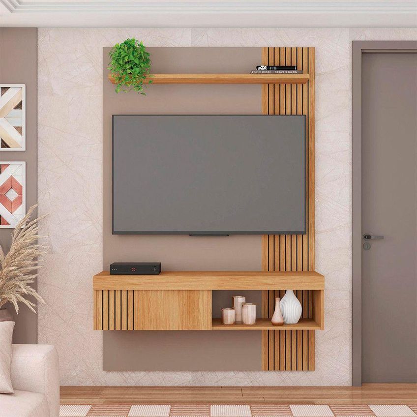 Painel Para TV Jade 1.2 Até 45 Polegadas 119,5cm MDF-MDP Fendi Caemmun Móveis - imagem 3