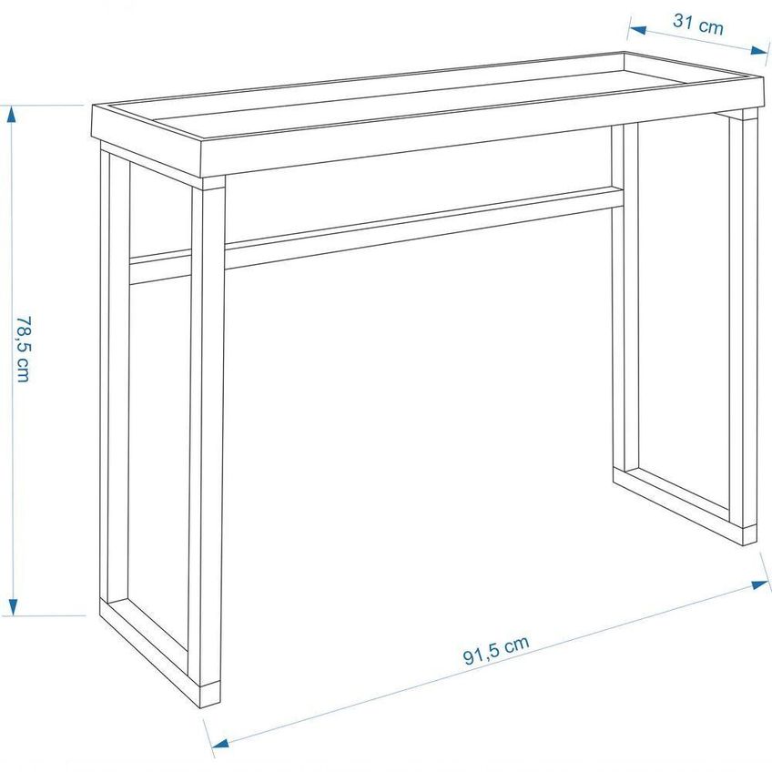 Aparador Slim Moderno Sem Portas Sem Gavetas MDF 96cm Off White Ravilar - imagem 3