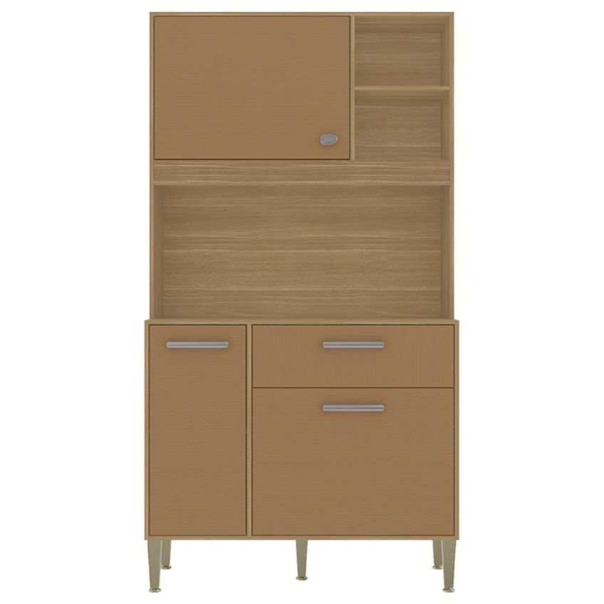Armário De Cozinha Zen 3 Portas 1 Gaveta MDP 90cm Caramelo Kit's Paraná - imagem 5