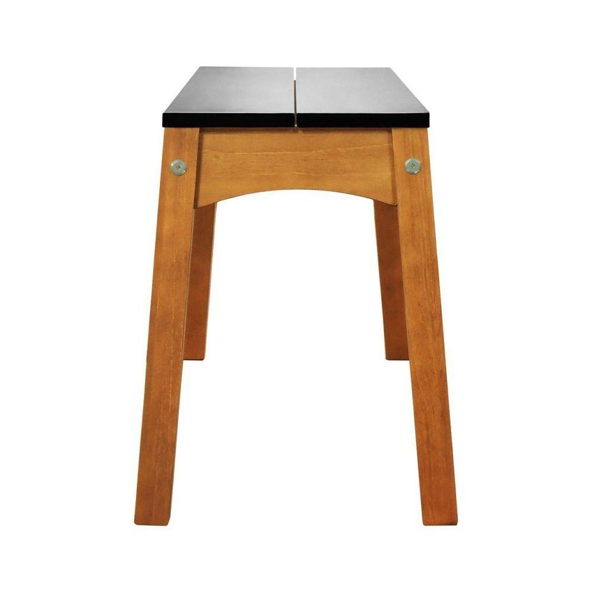 Banco Áustria 2 Lugares Assento MDF Laqueado Madeira Maciça 127cm Amêndoa E Preto Decorise - imagem 2