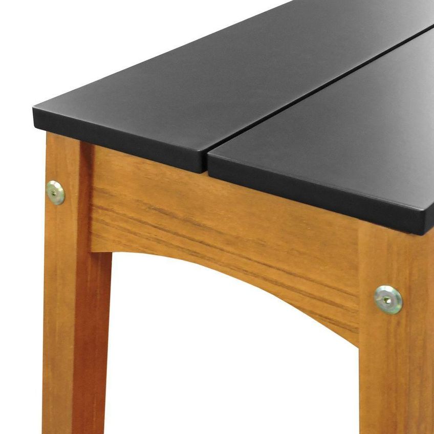 Banco Áustria 2 Lugares Assento MDF Laqueado Madeira Maciça 127cm Amêndoa E Preto Decorise - imagem 5