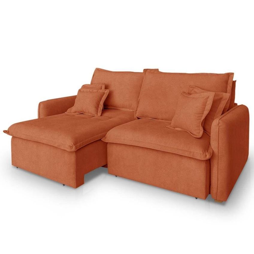 Sofá Com Chaise Malta 4 Lugares Retrátil E Reclinável 240cm Terracota - imagem 4