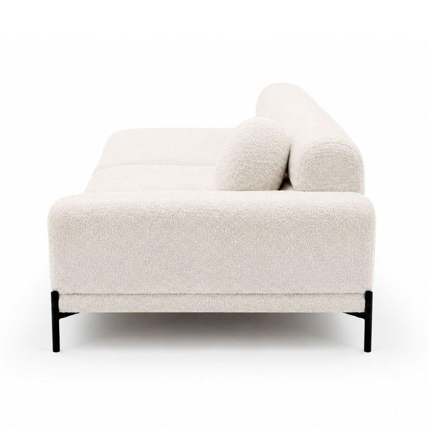 Sofá Arezzo 3 Lugares Fixo 230cm Terminal Direito Off White Boucle Sallar Home - imagem 3