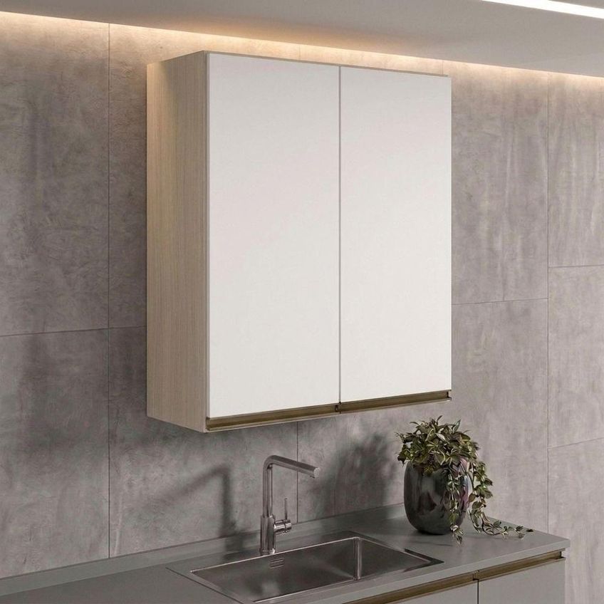 Armário Aéreo Kali Premium 80cm 2 Portas MDF Giratória Bianco Toq Branco Nicioli - imagem 2