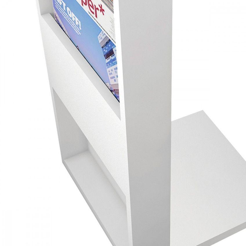 Rack Com Mesa De Apoio Frost Para Tv 55" Em Mdf Mdp Off White Freijo Caemmun Móveis - imagem 5