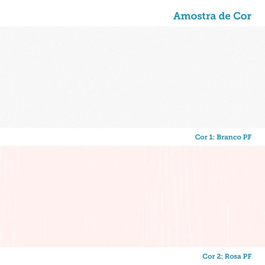 Armário Aéreo Maleiro Alpes 97cm 2 Portas MDP Branco Com Rosa Luciane Móveis - imagem 3