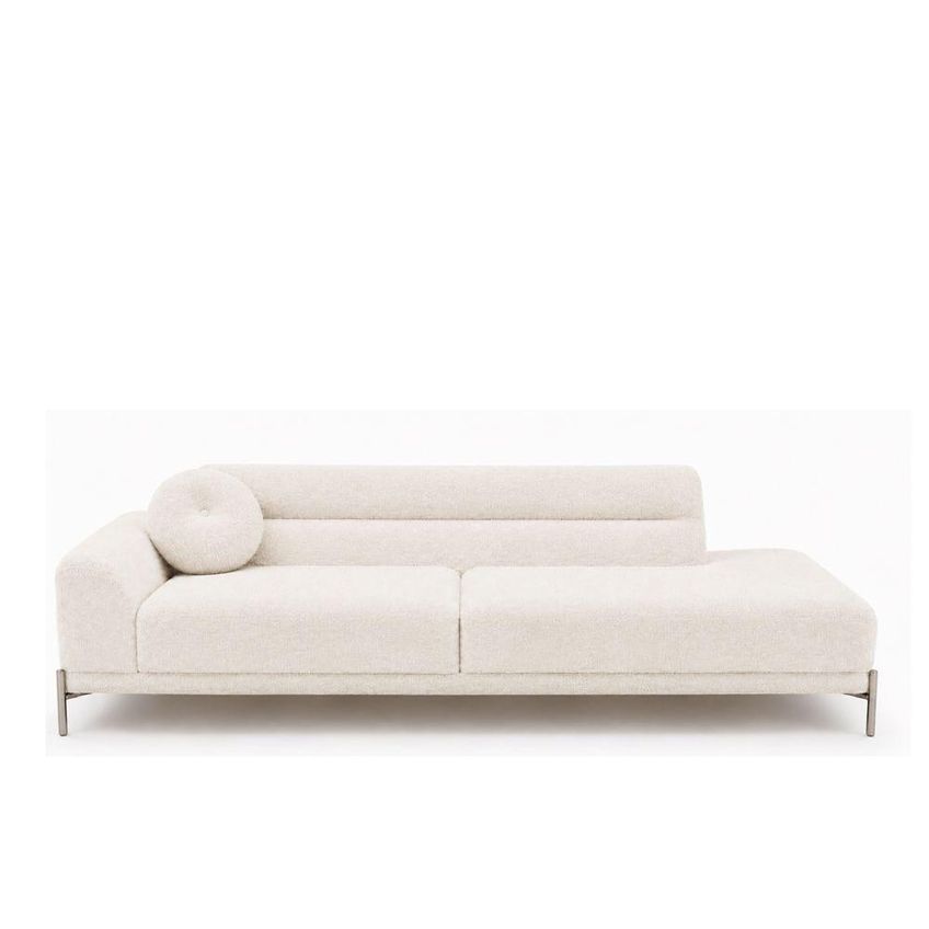 Sofá Arezzo 3 Lugares Com Chaise Fixo 230cm Off White Sallar Home - imagem 4