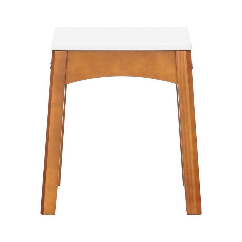 Banco Médio Áustria Sem Porta Sem Gavetas Madeira Maciça 34,5cm Amêndoa E Branco Decorise - imagem 3
