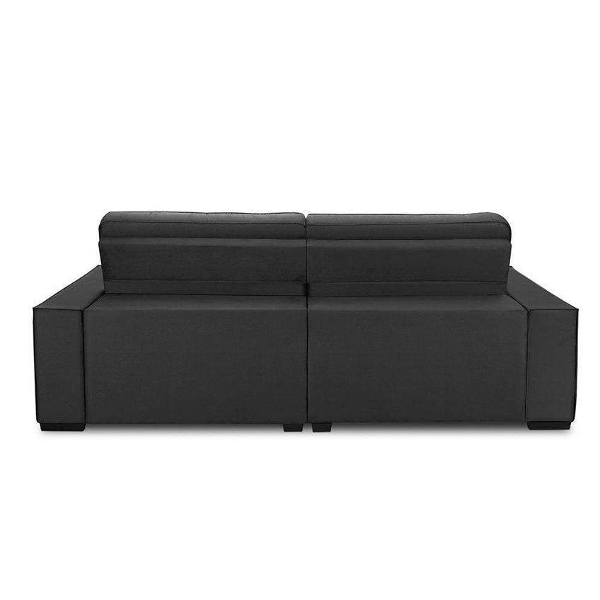 Sofá Com Chaise Victória 2 Lugares Retrátil E Reclinável 270cm Grafite Lansof Brasil - imagem 3
