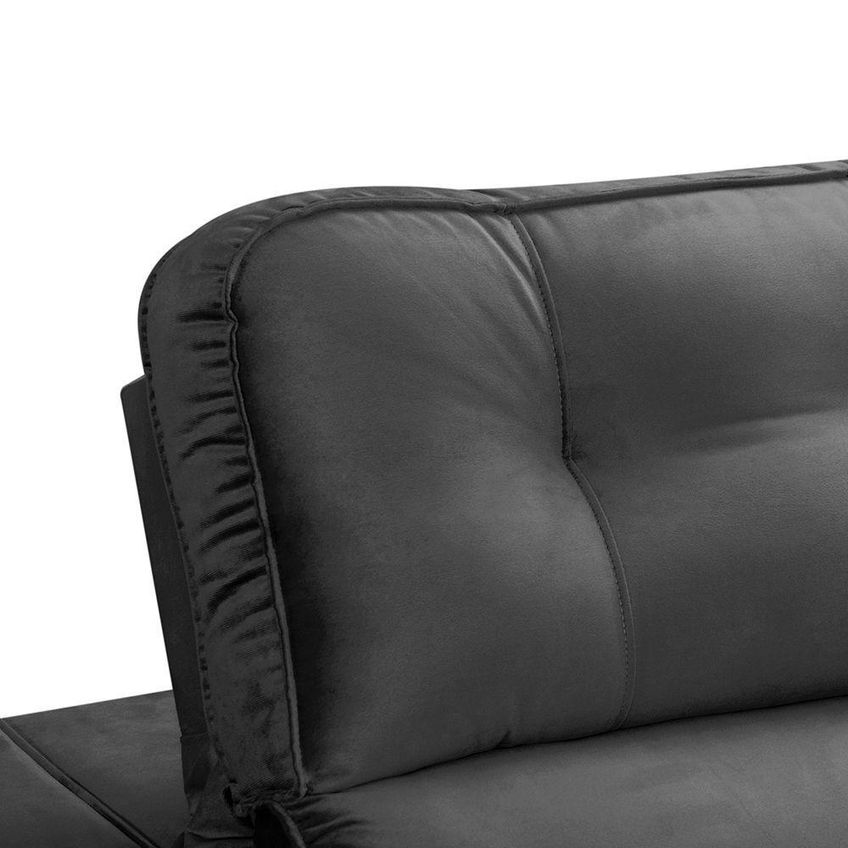 Sofá Com Chaise Victória 2 Lugares Retrátil E Reclinável 270cm Grafite Lansof Brasil - imagem 4