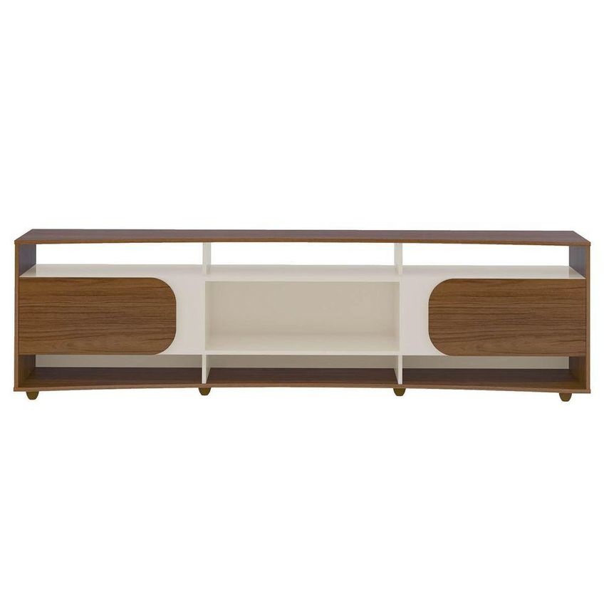 Conjunto Sala Rack Painel E Buffet Aparador 86" 4 Portas MDF-MDP Cedro-Off White Artely - imagem 3