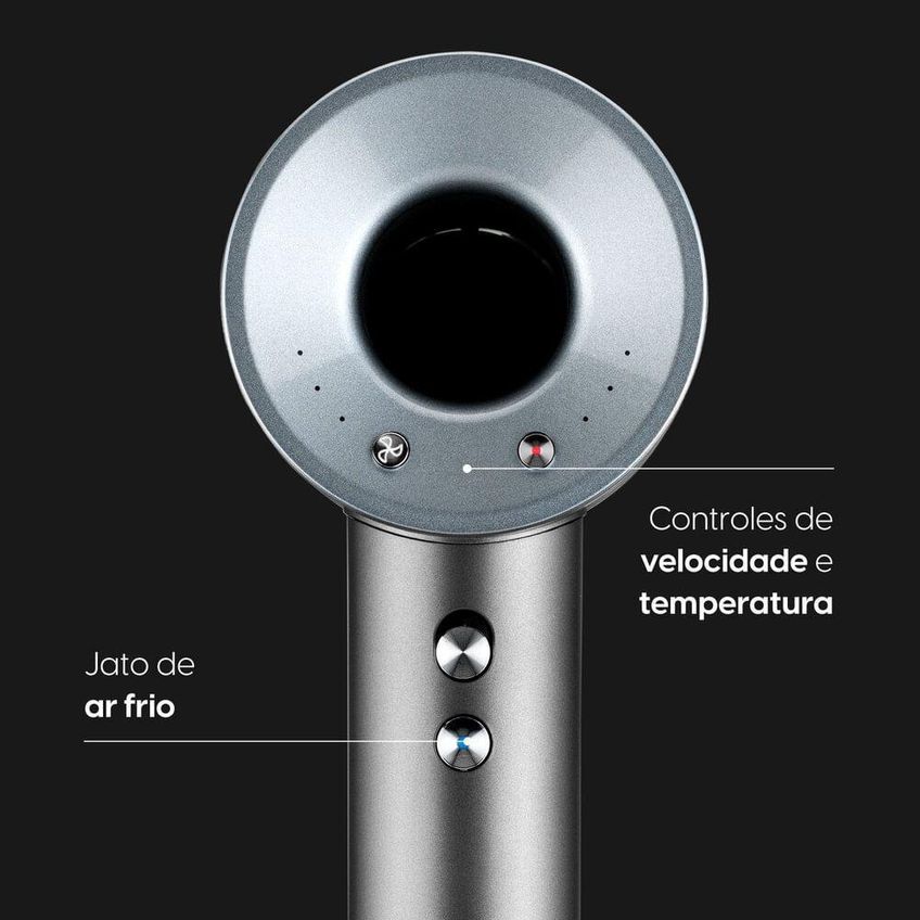 Secador de Cabelo Super Ionic 1700W 3 Temperaturas Cinza Elgin 110V - imagem 4