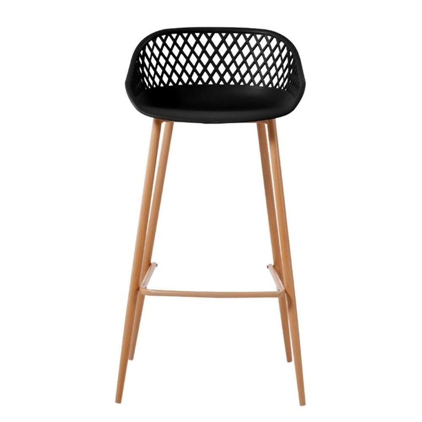 Banqueta Mônaco Clarice Assento Em Polipropileno Base Em Aço Com Encosto Preto Fratini 47cm - imagem 3