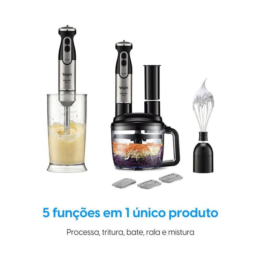 Mixer 5 Em 1 Elgin Master Mix 1000w 5 Velocidades 220v - imagem 4